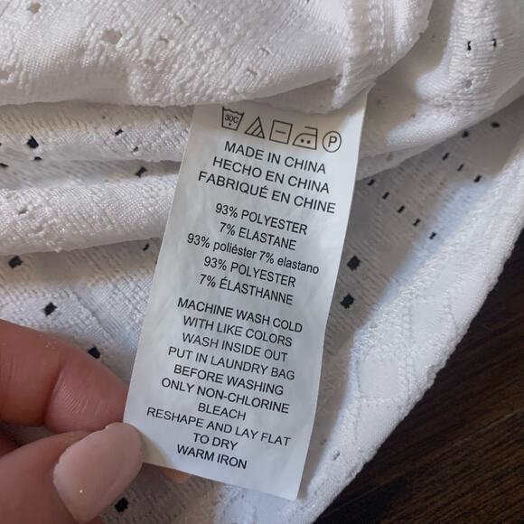 Michael Kors white eyelet sleeveless peplum top size XL - Picture 8 of 12